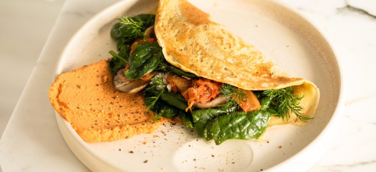 Image of a freshly cooked omelette on a plate